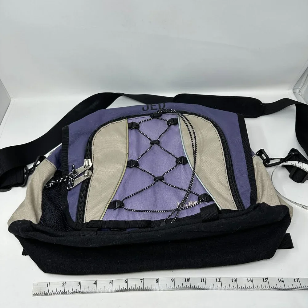 LL Bean Messenger Bag BLUE Nylon Work School Laptop
